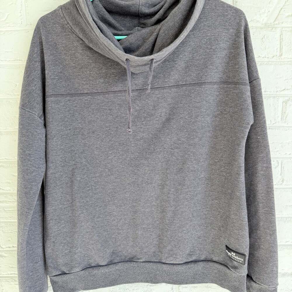Simply Southern Blessed Cowl Neck Pullover Sweatshirt Gray